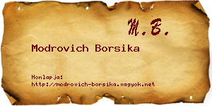 Modrovich Borsika névjegykártya